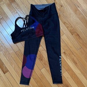 Peloton Set - Black with Red and Purple Accents Activewear